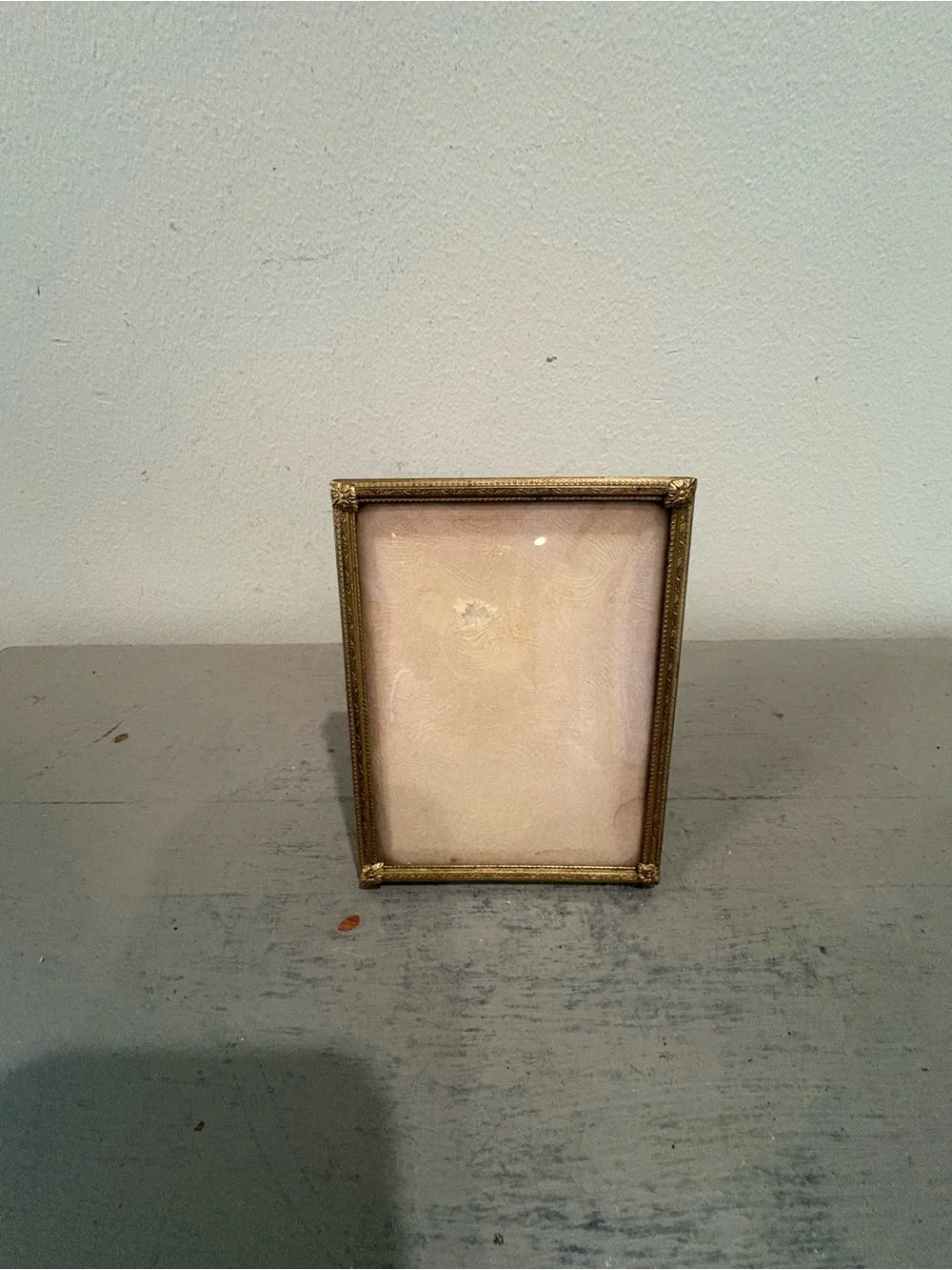VTG 3X5 Gold Metal Picture Frame With Etching